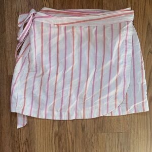 Fabletics Pink and Orange Striped Wrap Skirt